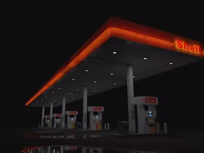 gas station 3d model 3D model