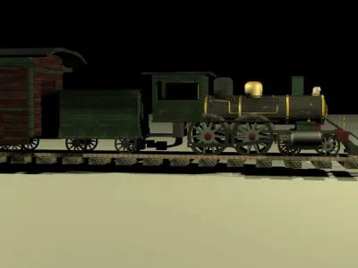 Old Train Model Free low-poly 3D model