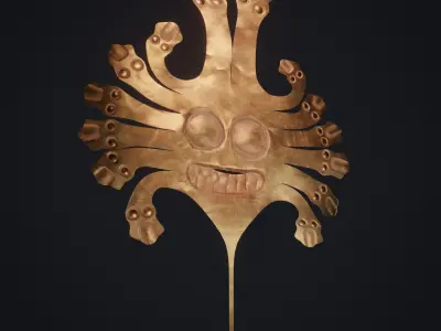 Gold Ornament 2 - Nazca Culture Peru Free 3D model