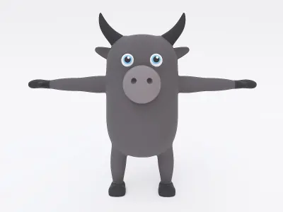 Buffalo cartoon  3d model 3D model
