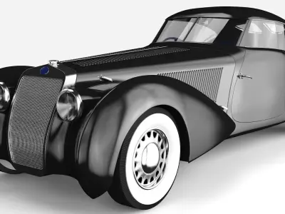 Delage D8 120 S Pourtout Aero Coupe black 3D model