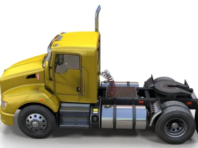 Kenworth T370 single axle truck Low-poly 3D model