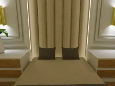 Modern Bedroom 3D Model Low-poly 3D model purchase