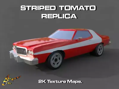 STRIPED TOMATO REPLICA Low-poly 3D model