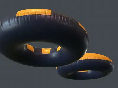 Inflatable Ring PBR Game Ready Low-poly 3D model