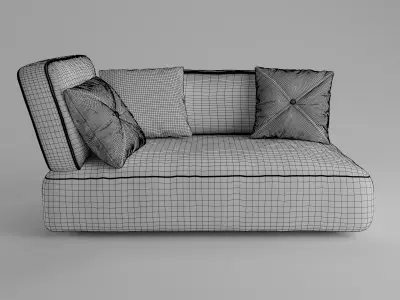 Model of Sofa for Interior Low-poly 3D model