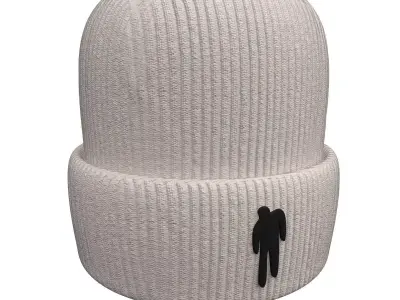 White Billie Eilish Cap  Low-poly 3D model