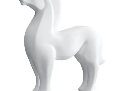 Horse statue Low-poly 3D model 4