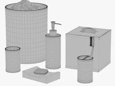 Reid Ombre Bath Accessories by Veratex 3D model