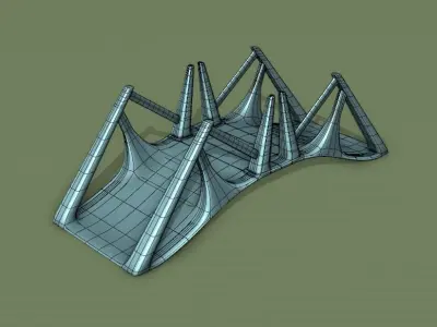 Curved Bridge 3D model