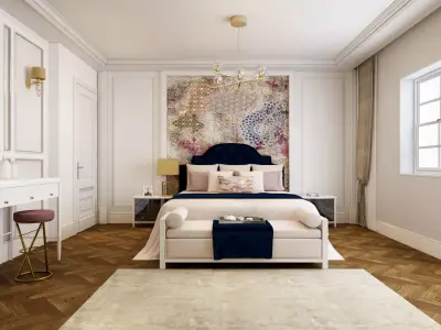 3d Luxury Bed Room 3D model