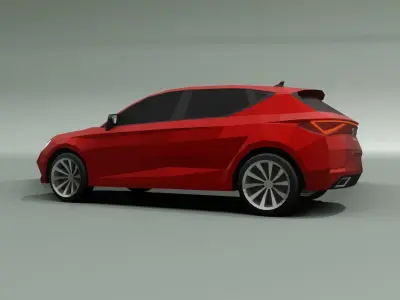 Seat Leon low poly 3D model Low-poly 3D model