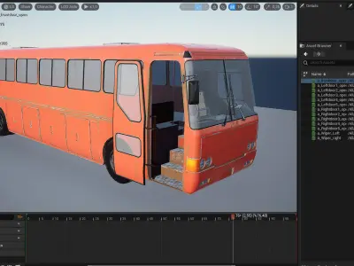 Levo Bus 400 - Unreal Engine Project Low-poly 3D model
