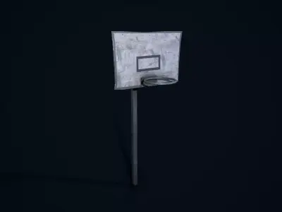 Old Basketball Court  Low-poly 3D model