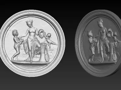 Cupid relief  3D STL model 3D print model