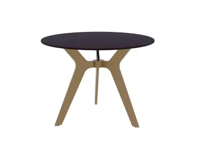 Table round with gold legs Free 3D model