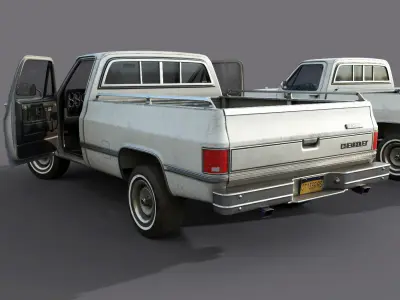 Chevrolet C10 1982 White Low-poly 3D model