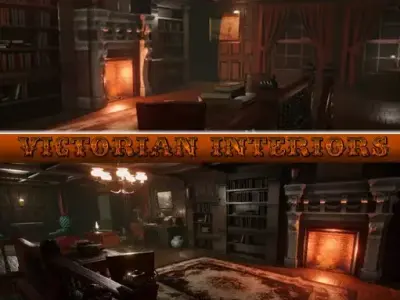 Victorian Interiors Low-poly 3D model