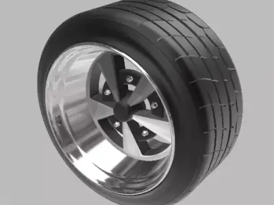 VW ESCARABAJO SCARA WHEELS WITH STRETCHED TIRES IN 2 SIZES 3D print model
