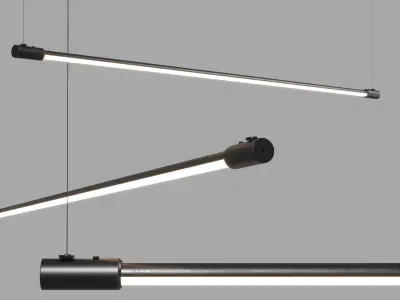Linear LED Pendant Lamp Low-poly 3D model