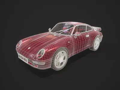 Porsche 911 993 Turbo Low-poly 3D model