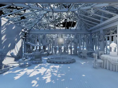 Modern Outdoor Coffee Shop  3D model