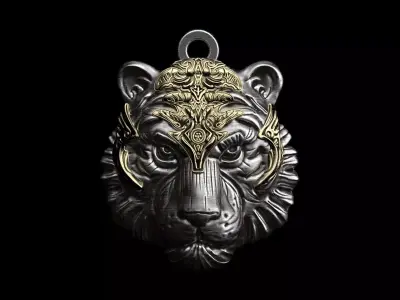 Tiger Pendant 3D printable  3D print model