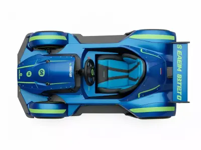 Single Seater Track Racer Car Low-poly 3D model