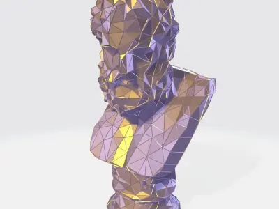 Heracles bust WIREFRAME VORONOI WIREMESH MESH 3D print model
