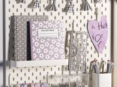 Ikea SKADIS Pegboard Toy Decoration for Teenagers and Kids 14 3D model