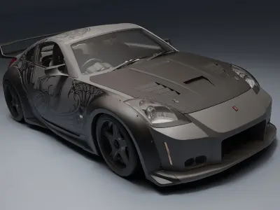 Nissan 350Z Veilside Z33 Low-poly 3D model
