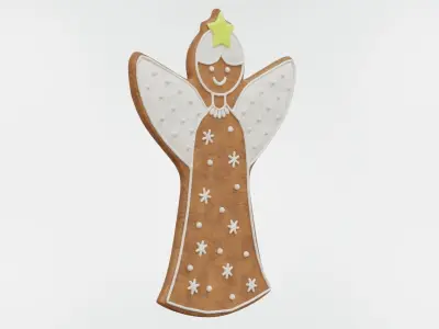 Gingerbread Christmas Cookie 18 - Little Angel 3D model