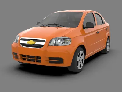 Chevrolet Aveo 2007 Low Poly Low-poly 3D model