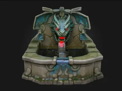 Dragon Fountain  Majestic Waters from a Mythical Guardian 3D model