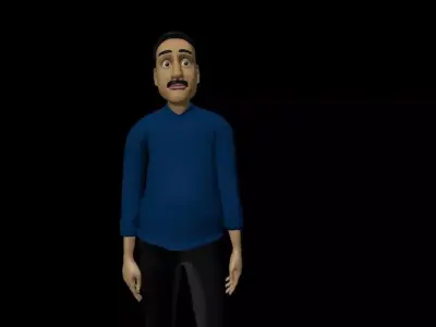 Bob Cartoon Character Low-poly 3D model