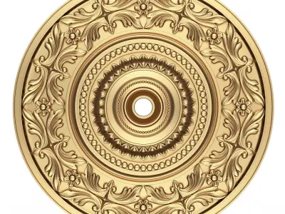 Collection of Ceiling Rosettes 02 Low-poly 3D model
