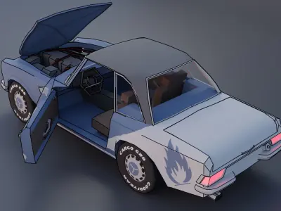 Mercedes Benz SL 280 Low-poly 3D model