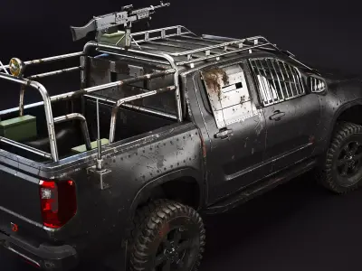 Black Apocalypse Pickup Truck 3D model