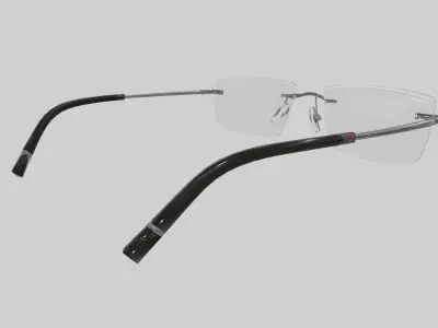 Rectangular Rimless Eyeglasses Low Poly PBR Realistic Low-poly 3D model