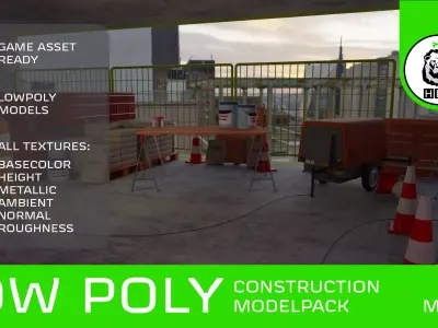 Construction Model Pack Low-poly 3D model