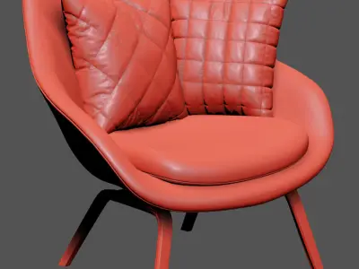 Armchair two lounge chairs velvet 3D model