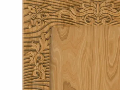 Carved picture frame STL 3D model 4