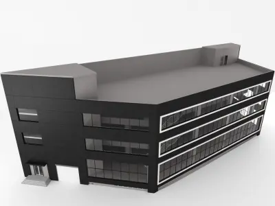 office building Low-poly 3D model 7