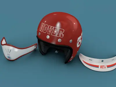BMX VINTAGE MOTOCROSS RACE HELMET  3D model