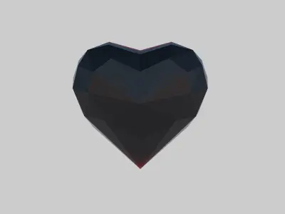 Low poly Heart polygonal Free 3D model