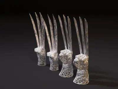 Hand with wolverine claws 3D print model