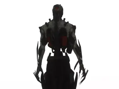 Cyborg Monster Bio-Mechanical Creature 3D Model Low-poly 3D model