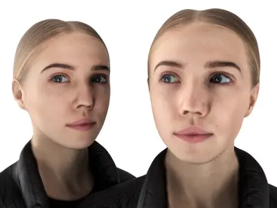 Blond woman walking 57  Low-poly 3D model