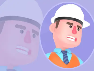 Stylized 3D Male Architect Character - Cartoon Work Tools 3D model