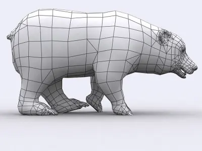 3DRT - Wild Bear Low-poly 3D model